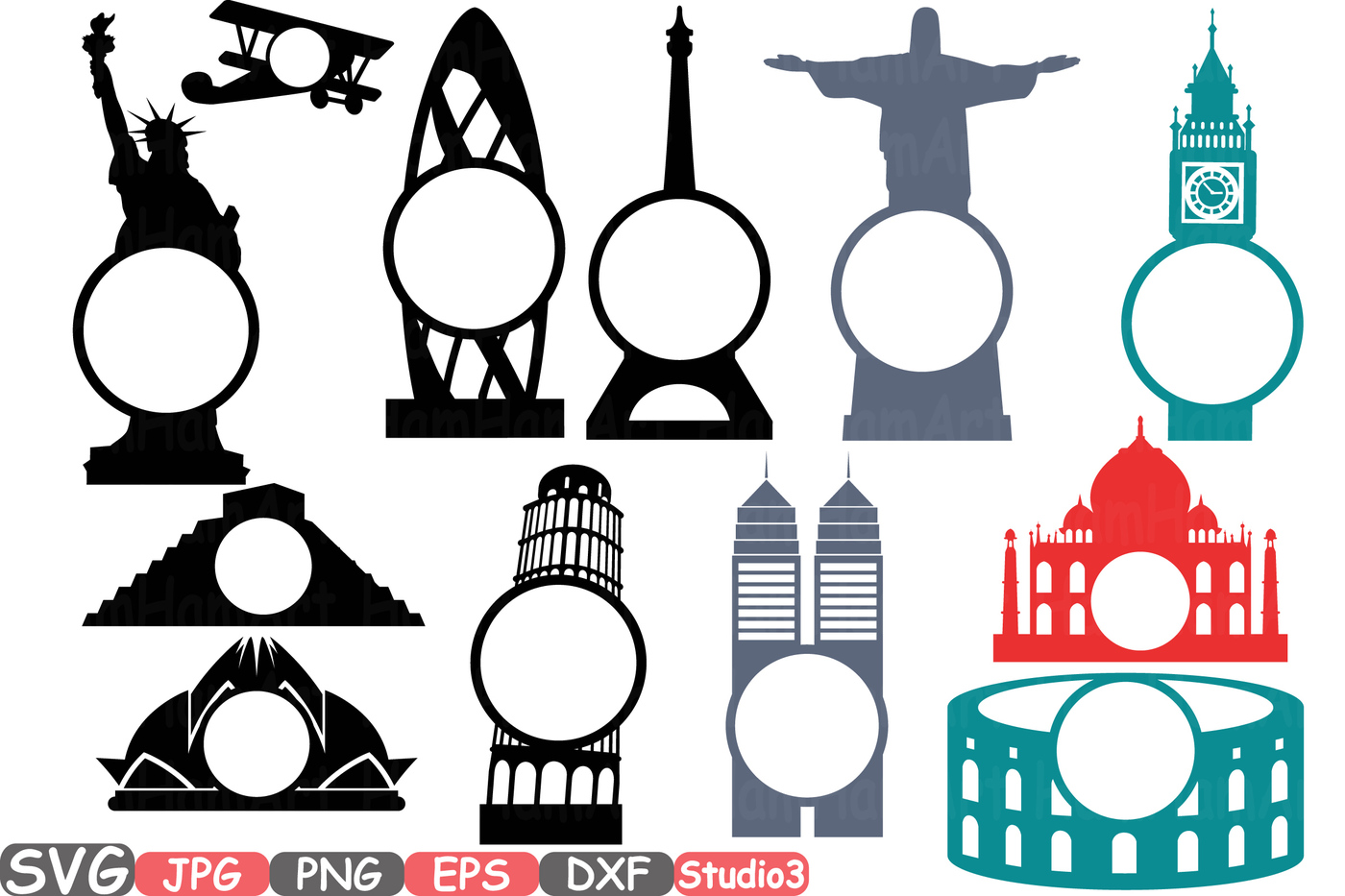 1400x933 World Buildings Landmarks Svg Silhouette Travel City Cutting Files