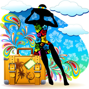 366x368 Yellow Travel Suitcase Free Vector In Adobe Illustrator Ai ( Ai