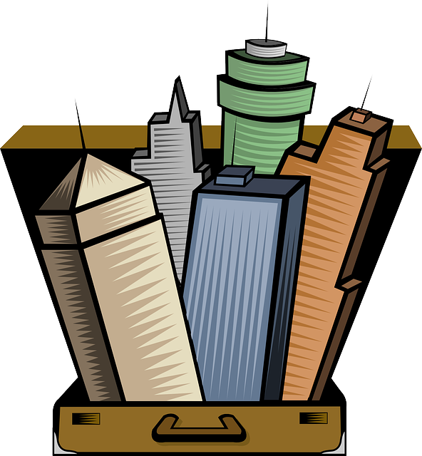 592x640 Free Skyscrapers Inside Suitcase Clip Art