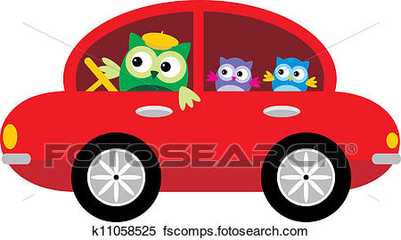450x270 Clipart Of Owls Traveling By Car K11058525
