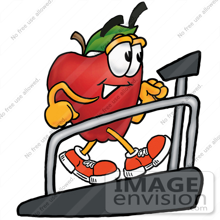 450x450 Cliprt Graphic Of Redpple Cartoon Character Walking On