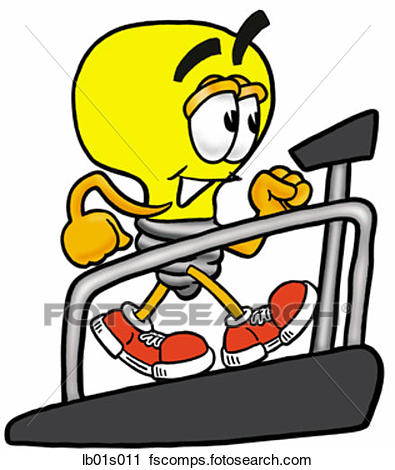 395x470 Clipart Of Light Bulb On Treadmill Lb01s011