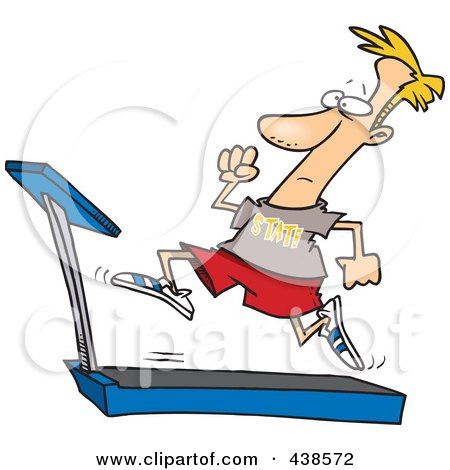 450x470 Royalty Free (Rf) Running On A Treadmill Clipart, Illustrations