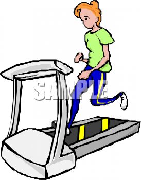 274x350 Royalty Free Clipart Image Girl Running On A Treadmill