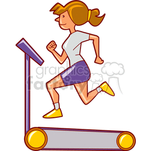 300x300 Royalty Free Women Running On A Treadmill 169544 Vector Clip Art