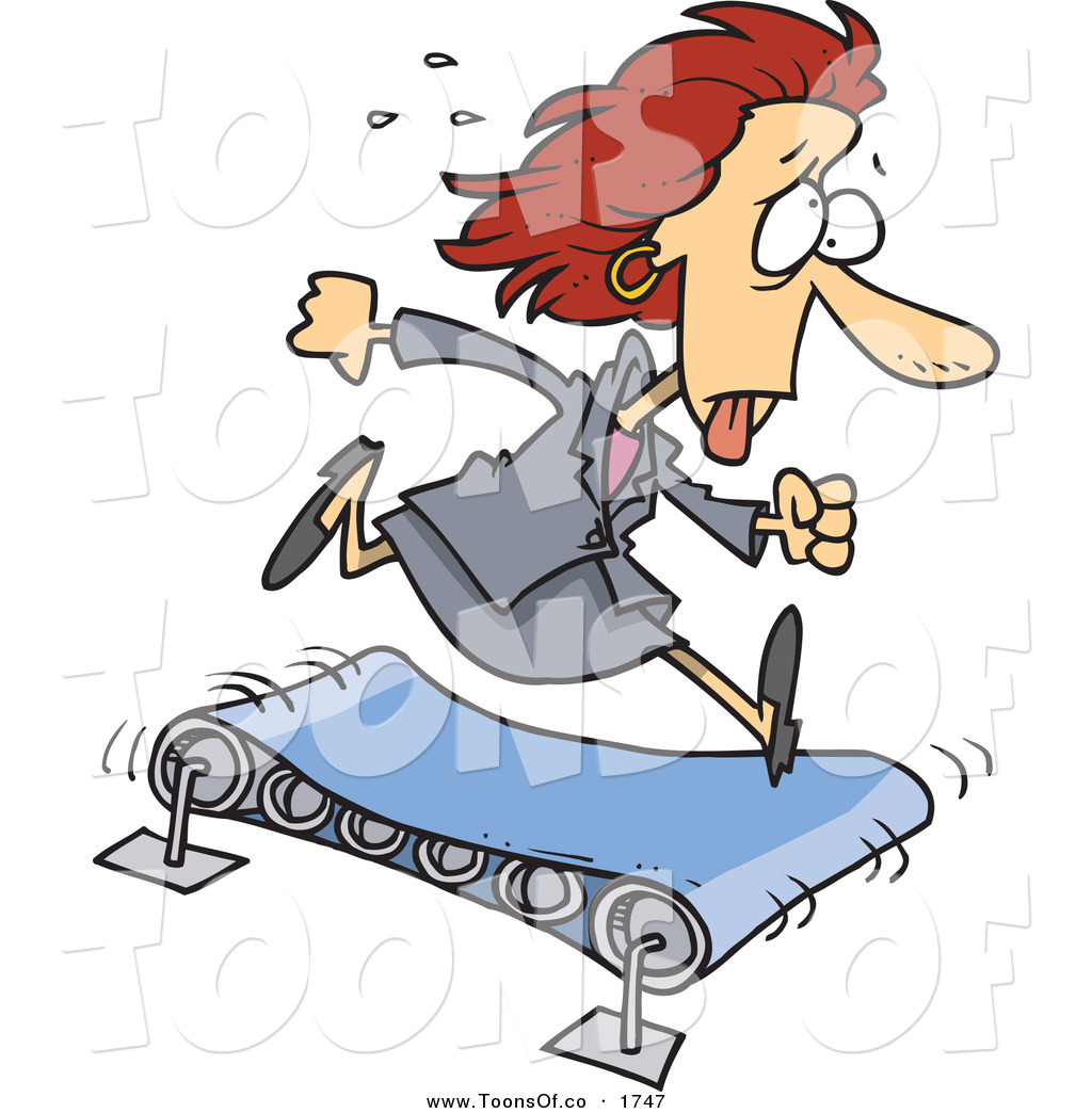 1024x1044 Vector Cartoon Of Sweating Hot Business Woman Running On