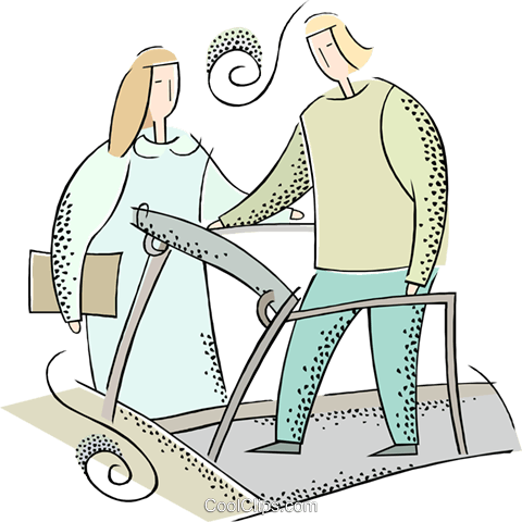 480x480 Person Doing A Stress Test On A Treadmill Royalty Free Vector Clip