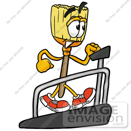 450x450 Cliprt Graphic Of Straw Broom Cartoon Character Walking On