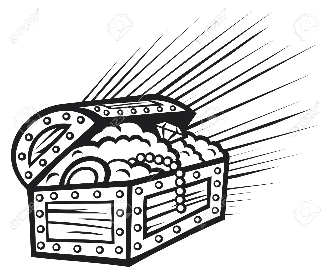 1300x1096 Chest Clipart Black And White