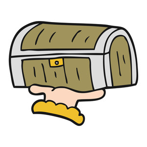 300x300 Freehand Drawn Cartoon Treasure Chest Royalty Free Stock Image