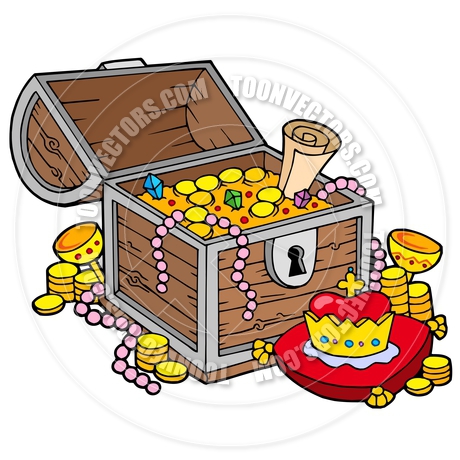 460x460 Cartoon Big Treasure Chest By Clairev Toon Vectors Eps