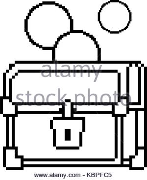 300x369 Pixelated Treasure Chest With Coins Vector Illustration Design