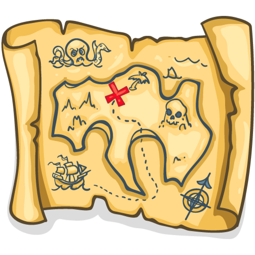 1024x1024 7 Pirate Treasure Map Clip Art Free Vectors