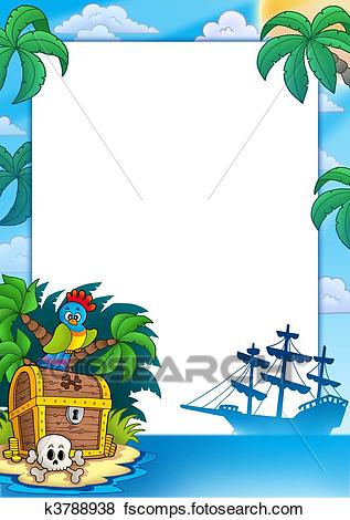 317x470 Stock Illustration Of Pirate Frame With Treasure Island K3788938