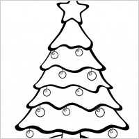 200x200 Clipart Christmas Tree Black White Clipart Panda