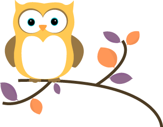 329x256 Owl On Tree Branch Clip Art