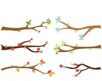 340x270 Christmas Tree Branches Clipart Digital Vector Branch Owl