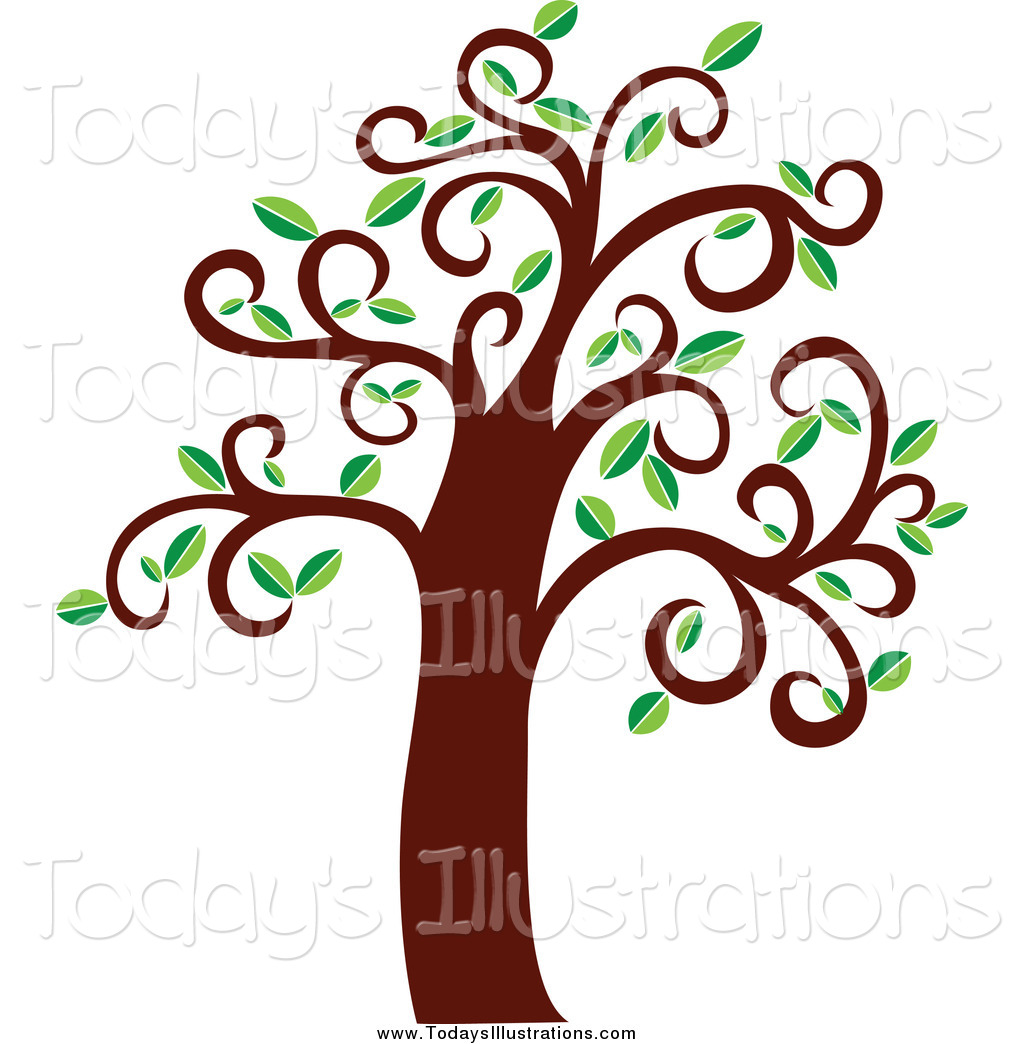 1024x1044 Clipart Of A Tree With Curly Branches By Vector Tradition Sm
