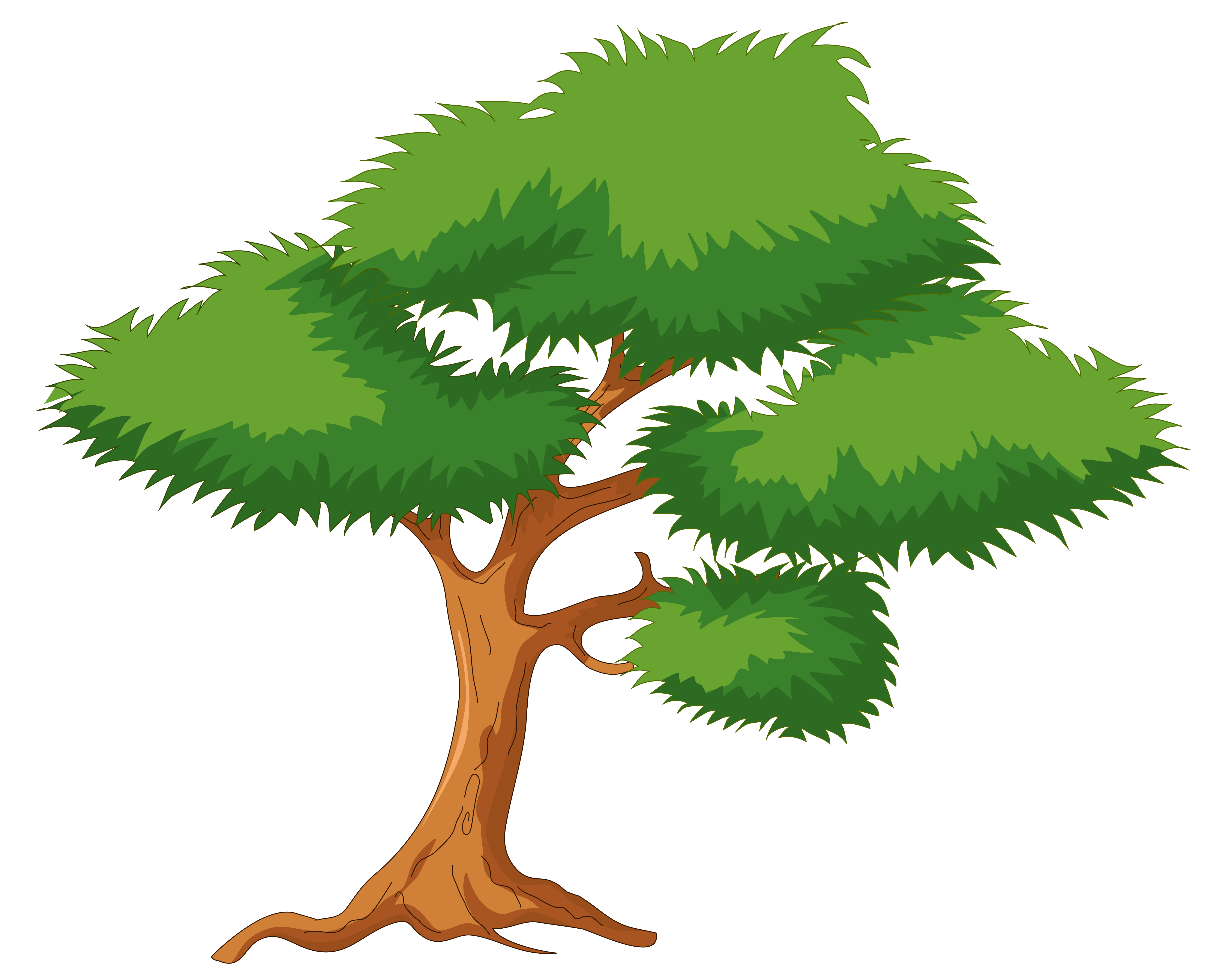 5637x4574 Green Cartoon Tree Png Clip Art