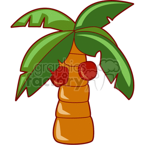 300x300 Royalty Free Cartoon Palm Tree 152875 Vector Clip Art Image