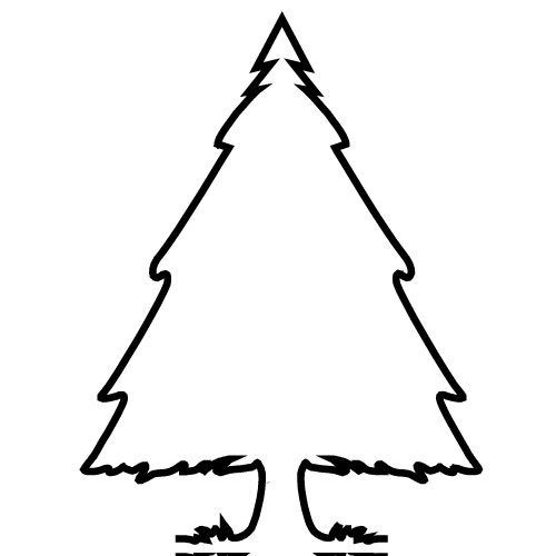 500x500 Evergreen Tree Clipart Black And White