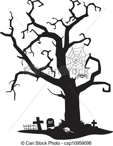 365x470 Creepy Tree Clipart Outline