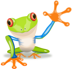 300x285 Waving Frog Clip Art