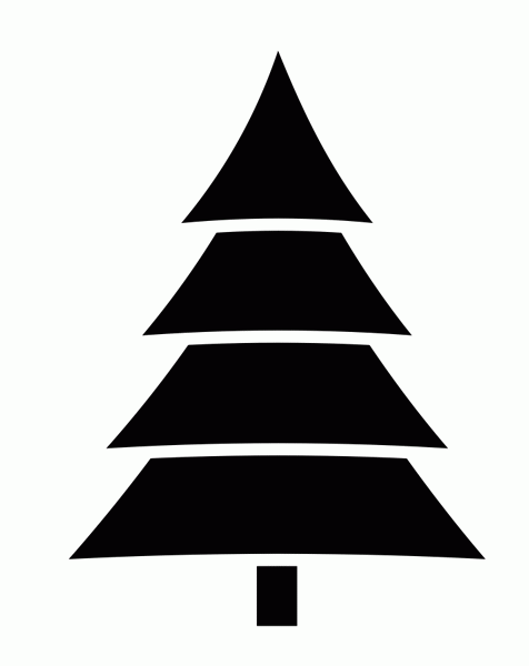 476x600 Christmas Tree Black And White Clip Art