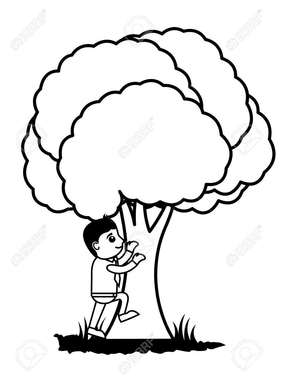 1009x1300 Climbing Tree Clipart Black And White
