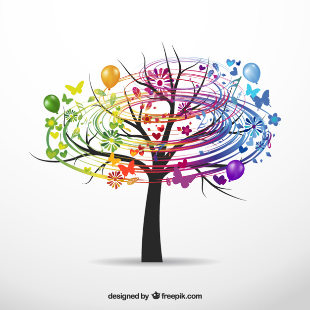 626x626 Colorful Tree Vector Free Download
