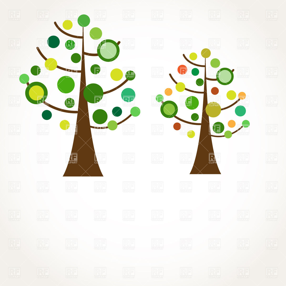 1200x1200 Stylized Retro Tree Royalty Free Vector Clip Art Image