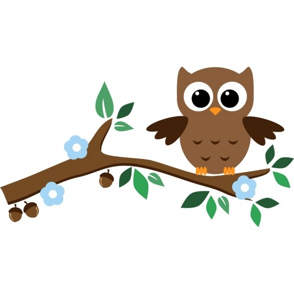 590x590 Owl On Branch Clip Art Many Interesting Cliparts