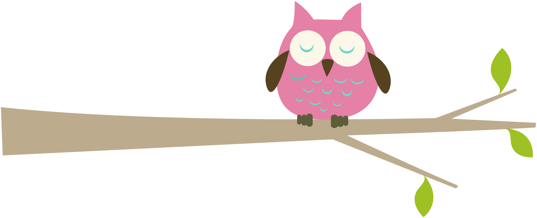 2225x905 Owls In Tree Branch Clipart