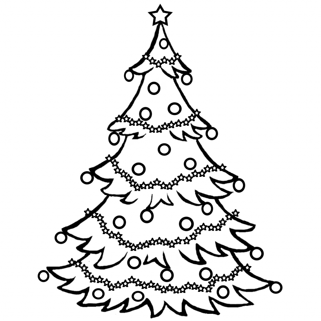 1024x1024 Simple Christmas Tree Drawing Christmas Tree Line Drawing