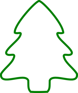 252x299 Green Christmas Tree Outline Clip Art