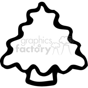 300x300 Royalty Free Christmas Tree Outline 143797 Vector Clip Art Image