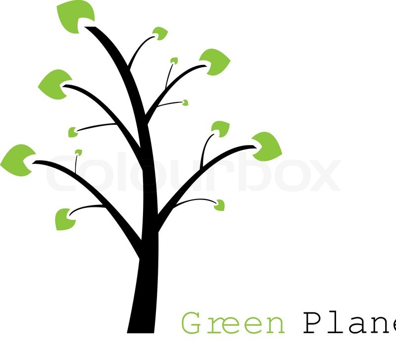 800x697 Tree With Trunk And Leaves Separate Stock Vector Colourbox