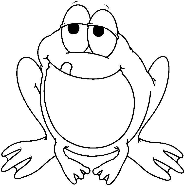 750x754 Frog Clipart Black And White