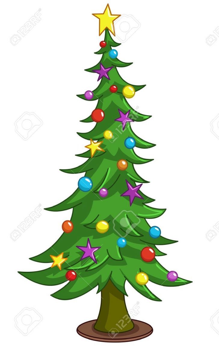 728x1151 Christmas ~ Cartoon Christmas Tree Themes With Snow Clip Art