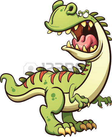 369x450 Roaring Cartoon T Rex Dinosaur. Vector Clip Art Illustration