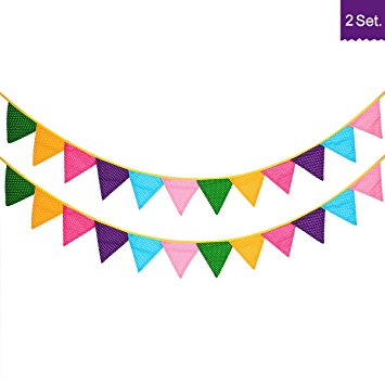 355x355 24 Pcs18 Feet Christmas Fabric Banner Decorations