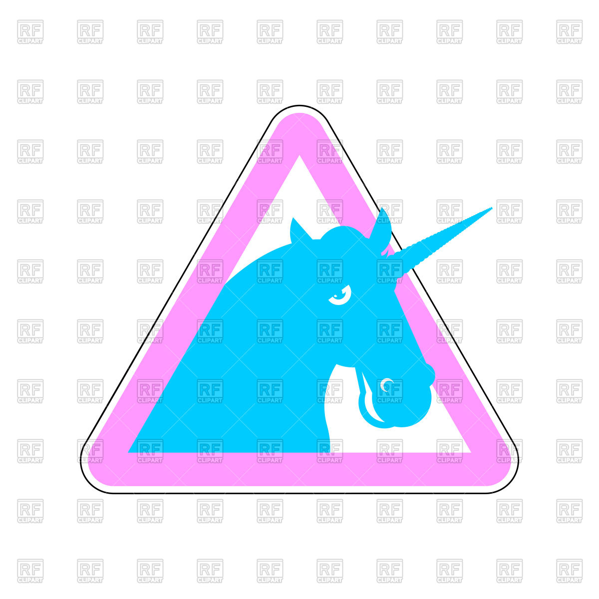 1200x1200 Pink Triangular Warning Sign Of Attention Unicorn Royalty Free