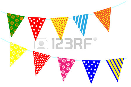 450x300 Celebrate Decoration Banner. Party Festival Triangle Flags