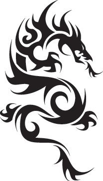 207x364 Tribal Dragon Eps Vector Sign Clip Art
