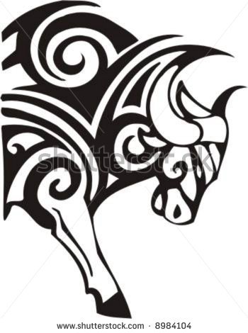 350x470 Tribal Bull Vector Clip Art Clipart Panda