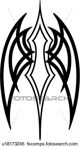 256x470 Clipart Of , Tribal, Tattoo, Vehicle Graphics, U18173245