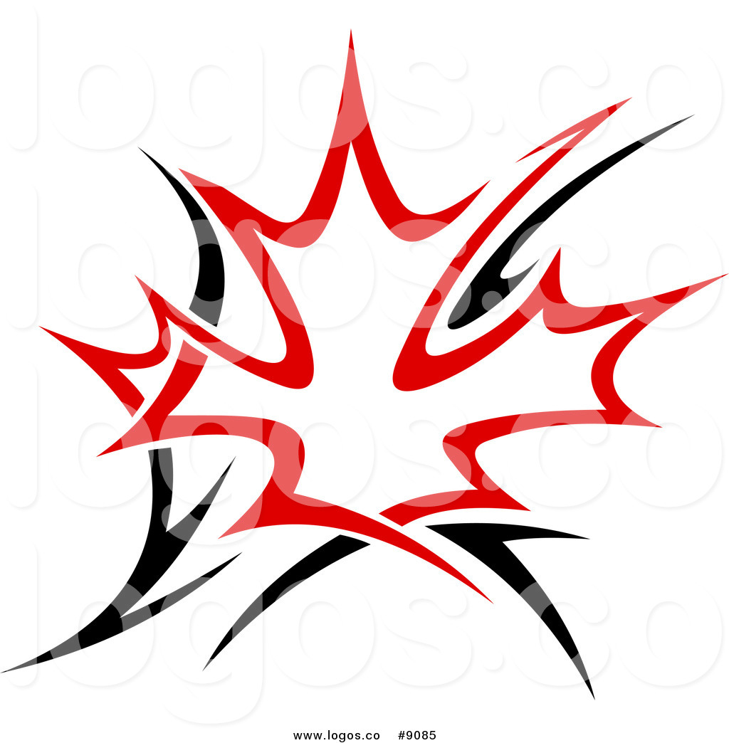 1024x1044 Royalty Free Clip Art Vector Logo Of A Tribal Red Maple Leaf