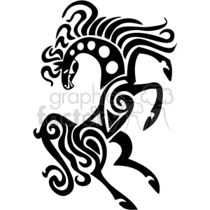 300x300 Royalty Free Tribal Horse Tattoo Design 383643 Vector Clip Art