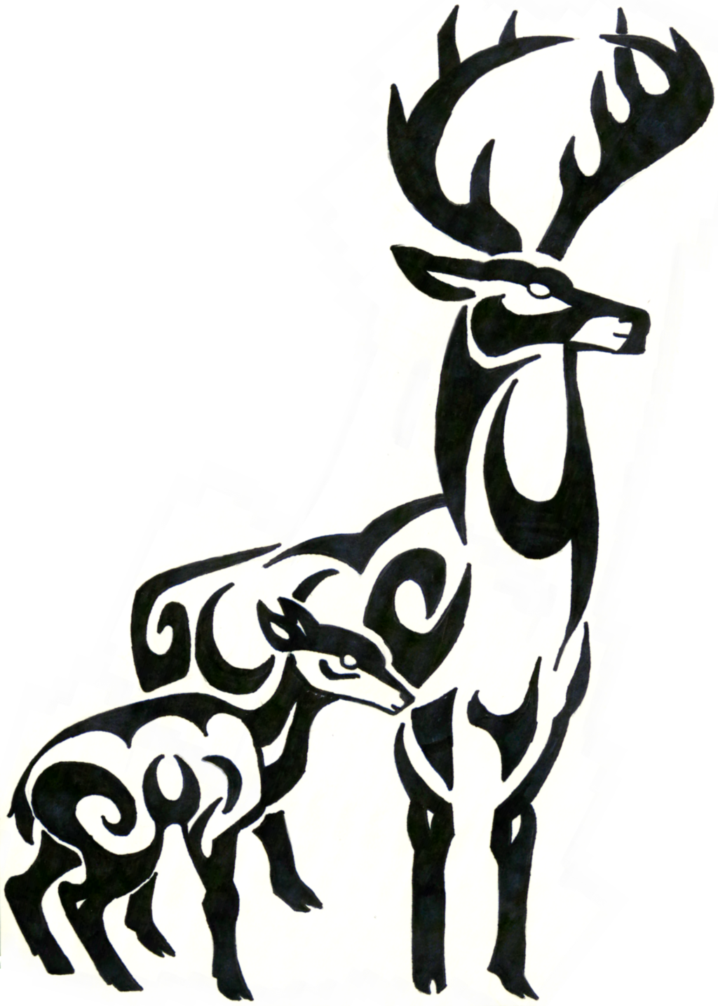 1024x1434 Tribal Deer Skull Clipart