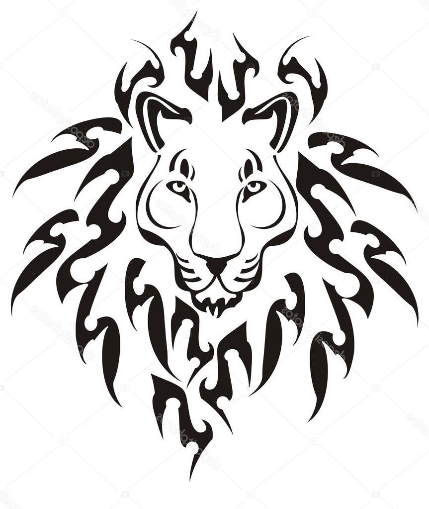863x1023 Unique Stock Illustration Tribal Lion Head Vector Drawing